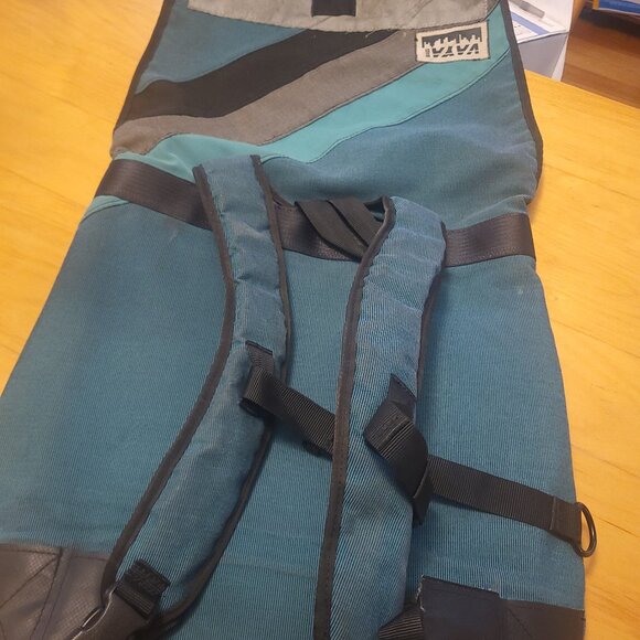 Used Vaya Flap Back bike messenger backpack blue striped - Picture 7 of 7